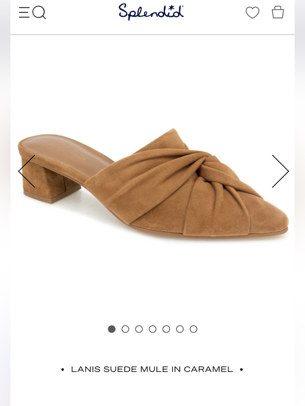 Splendid Lanis Suede Mule in Caramel